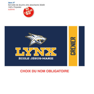 Item 07 École Jésus-Marie Serviette douche absorbante 2026
